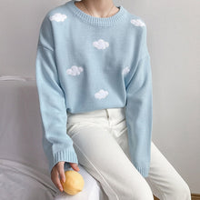 Load image into Gallery viewer, 2019 Winter Knitted Sweater Women Sweet Clouds Long Sleeve Sweaters And Pullovers Casual Sweater Kawaii Jumpers Female Tops