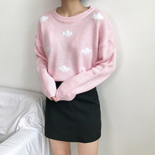 Load image into Gallery viewer, 2019 Winter Knitted Sweater Women Sweet Clouds Long Sleeve Sweaters And Pullovers Casual Sweater Kawaii Jumpers Female Tops