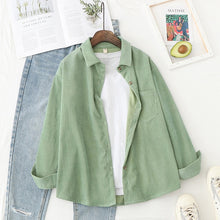 Load image into Gallery viewer, Corduroy Shirts Womens Tops And Blouses Long Sleeve Spring Ladies Solid Loose Boyfriend Style Shirt