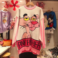 Load image into Gallery viewer, Sweater Dress Women Plus Size Knitted Cartoon Oversized 3XL Pullovers Pink Panther Leopard Oversized Harajuku Long Sleeve Jumper