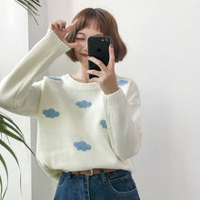 Load image into Gallery viewer, 2019 Winter Knitted Sweater Women Sweet Clouds Long Sleeve Sweaters And Pullovers Casual Sweater Kawaii Jumpers Female Tops
