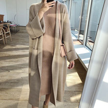 Load image into Gallery viewer, 2019 Women Poncho Long Sleeve Loose Style Knitted Long Sweater Coat Women Big Size Cardigans Long Sweater Jumper Casaco Feminino
