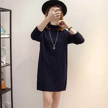 Load image into Gallery viewer, Winter Slim Long Sweater Women Warm Half-high Collar Pullover Sweater Dress Plus Size Knitted Bottoming Top
