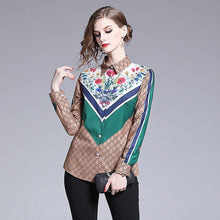 Load image into Gallery viewer, Turn-down Collar  Womens Tops and Blouses Autumn and Winter Fashion Joker Waist Slimming Positioning Printed Shirt Full Shirt
