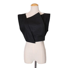 Load image into Gallery viewer, VGH Irregular Perspective Short Women's Shirt Skew Collar Sleeveless Summer Elegant Blouses Female 2020 Fashion Clothing Tide
